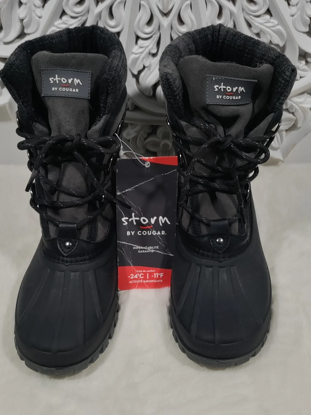 Storm by Cougar Claudia Waterproof Winter Boots Black Gray Size 8